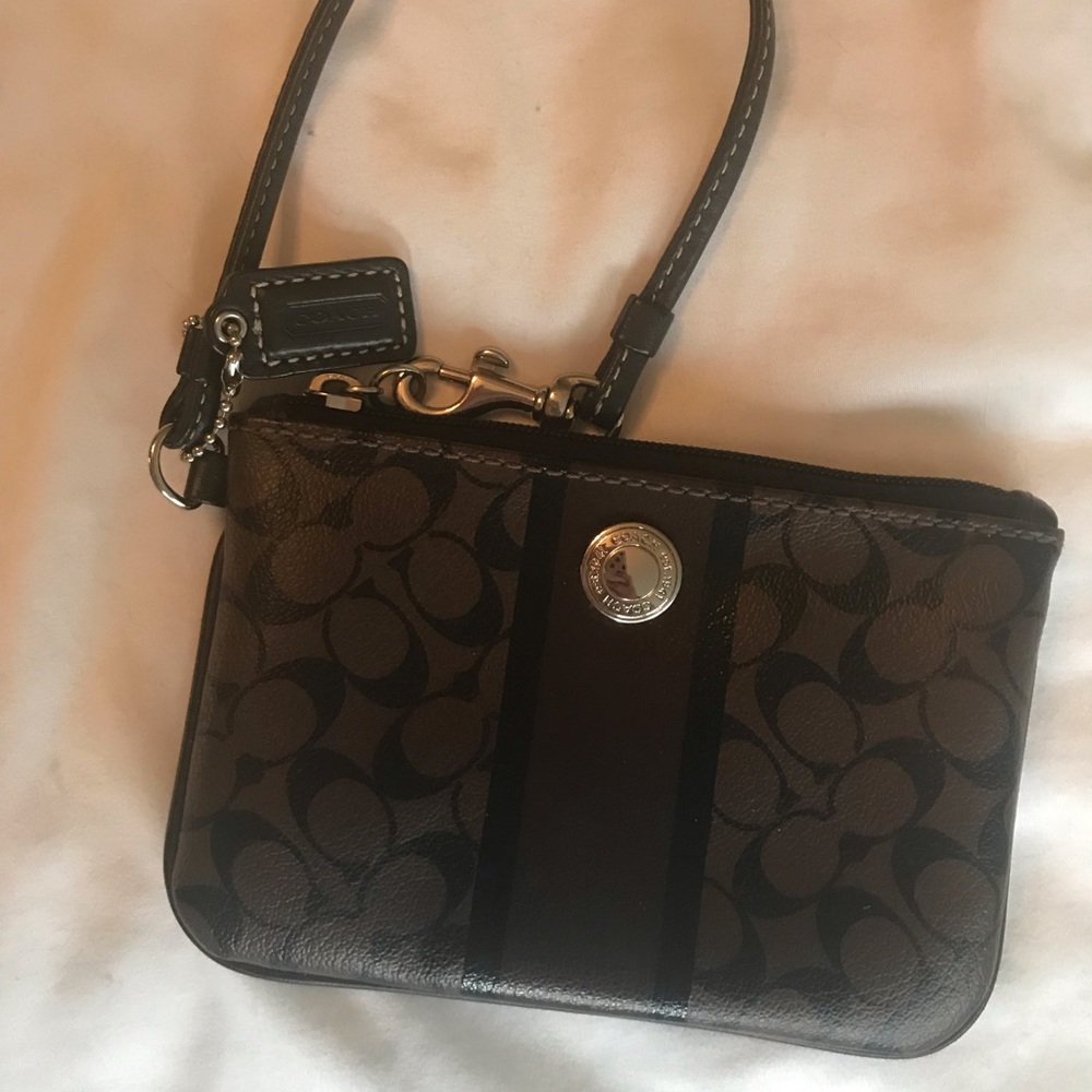 Coach Monogram Coated Canvas Wristlet